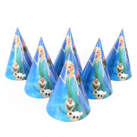 【cw】Frozen Theme 6pcsLot Paper Caps Baby Shower Kids Birthday Party Decoration Supplies Anna Theme Event Hat Supply