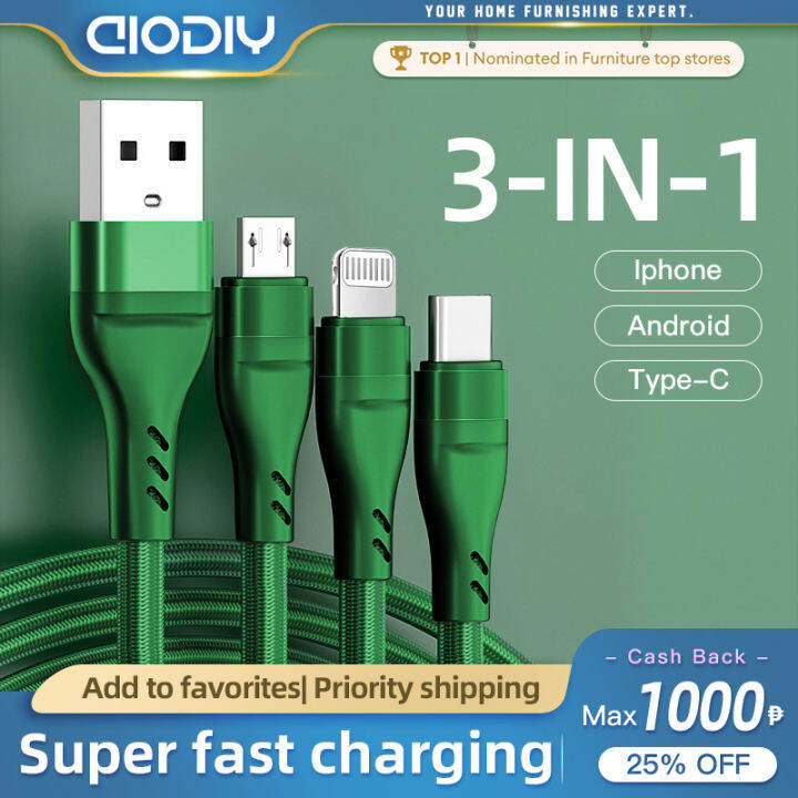 AIODIY 3 IN 1 data cable Android data cable Apple data cable Typec