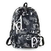 Fashion Men Backpack Cool School Bags For Teenager Boys Camouflage Text Student Book Bag2023