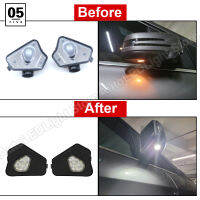 2ชิ้นสำหรับ Benz A-Class W176 B-Class W246 C-Class W204 E-Class W212 C207 S-Class LED ภายใต้กระจกมองข้างบ่อโคมไฟ