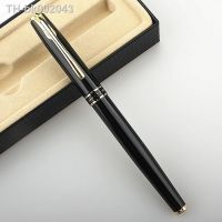 ❅﹍ Hongdian Metal Fountain Pen Black with Golden Plates Clip Iridium Fine Nib 0.5mm Writing Ink Pen for Office Business