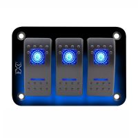 【✆New✆】 rstuth 12v-24v-3-gang-dual-led-light-rocker-switch-panel-bar-car-caravan-boat-rv-blue