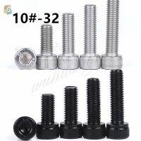 10pcs  10#-32 Inch Length 304 Stainless Steel US UNF Coarse Thread Allen Head Screw Cap Hex Hexagon Socket Bolt Screw Nut Drivers