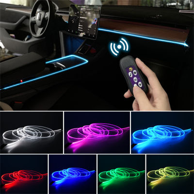 Motome Motome ไฟนีออนสีเจ็ดสีแผงควบคุมส่วนกลางไฟตกแต่งบรรยากาศแบบ LED สำหรับภายในรถยนต์