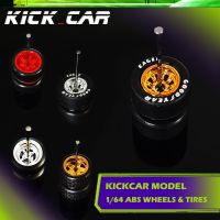 1/64 Model Car Wheels For Hotwheels with Rubber Tires Basic ABS Modified Parts Racing Vehicle Toys Tomica MiniGT Die-Cast Vehicles