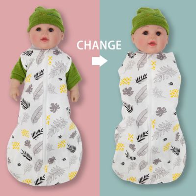2in1 Multifunctional Sleeping Bag For Newborn 100 Cotton Cute Print Baby Blanket Soft 0-6M Baby Swaddle Sack Aircondition