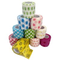 1 pcs 4.8m Printed motion Self Adhesive Elastic Bandage Colorful Sports Wrap Tape for Finger Joint Knee First Aid Kit Pet Tape