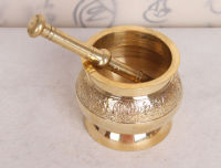 brass copper Mortar Pestle Pedestal Bowl gifts Kitchen Garlic Pugging Pot Herb Mills Mincers PTSP Home gallipot Mashed grinding