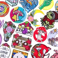 Mushroom Patch Cartoon/Animal Embroidered Patches For Clothing Stickers Iron On Patches On Clothes Sewing/Fusible Patch/Badges