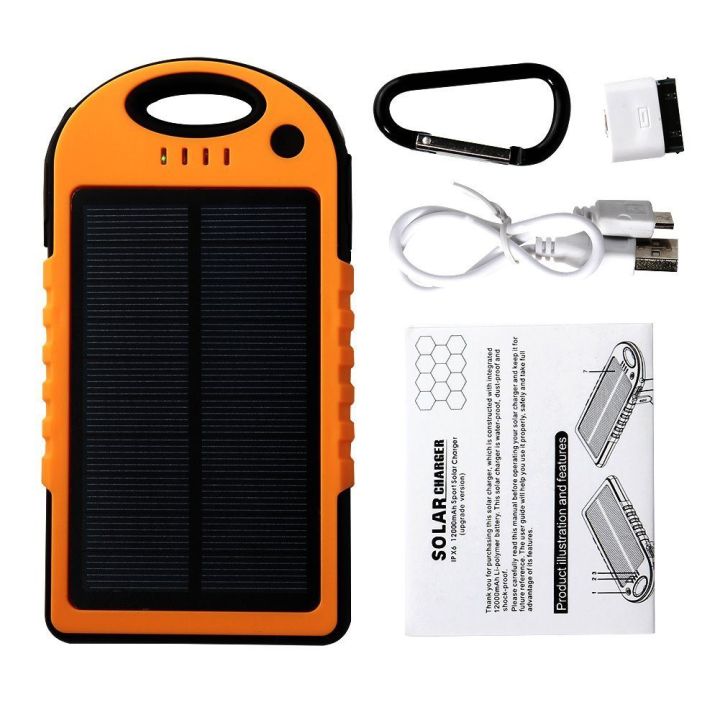 ที่ชาร์จแบต-โซล่าเซลล์-solar-charger-ipx6-mah-รุ่นใหม่พกพาสะดวก-solar-panel-charger-waterproof-and-dust-shockproof-dual-usb-port-portable-charger-backup-external-battery-power-pack-1359