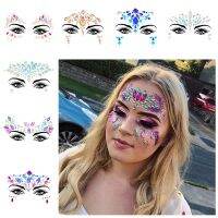 3D Rhinestone Face Sticker on The Face Jewelry Sticker Makeup Glitter Bright for The Face Crystals Gems Decoration Accessories