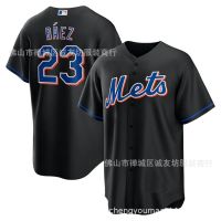 ✙❈✤ Mets 23 Black Baez Embroidery Baseball Jersey Dropshipping MLB baseball Jersey