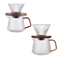 Pour over Coffee Dripper Coffee Pot Hand Pour Coffee Sharing Pot Coffee Server Coffee Maker Brewing Cup V02 Glass Coffee Funnel Drip Coffee Set A