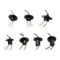 1PCS Mini Flange Slip Ring Dia.22mm 2A 2/4/6/8/12/18/24CH Channels Wires Conductive Ring Brush Slipring Rotating Electric Joint