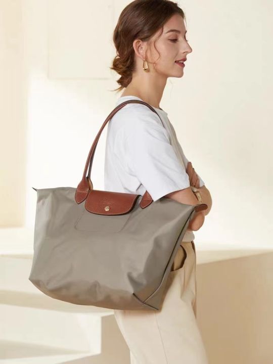 longchamp-nylon-dumpling-bag-european-casual-shoulder-tote-70th-anniversary-waterproof-embroidery-female-bag-portable-large-capacity