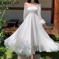 Gagarich 2023 Long Dress Bohomian Style Woman Seaside Holiday Fairy One Shoulder White Elegant Summer Lady Vestidos Robe