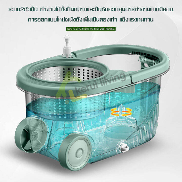 สินค้าขายดี-อุปกรณ์ไม้ถูพื้น-spin-mop-ถังปั่นถูพื้น-ถังปั่นม็อบ-ชุดถังปั่นไม้ม็อบพร้อมผ้าถูพื้น-ไม้ม๊อบดันฝุ่น-ไม้ม็อบถูพื้น-ถังหนา-ทนทาน-ชุดถังปั่นม๊อบ-ถังปั่นไม้ม๊อบ-ชุดไม้ถูพื้น-ชุดถังปั่นถูพื้น-ไม