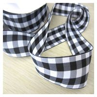 25 38 50mm Width 100 polyester Black white Plaid Ribbons scottish Gift bows Tartan Gingham Ribbon ER01