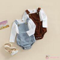 【Candy style】 Babygarden-0-24months ชุดรอมเปอร์ แขนยาว ทรงสามเหลี่ยม พร้อมสายคล้องไหล่ สําหรับเด็กผู้ชาย