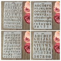 4Pcs/Lot 27cm Alphabet English Letters DIY Craft Layering Stencils Painting Scrapbooking Stamping Embossing Album Paper Template Rulers  Stencils