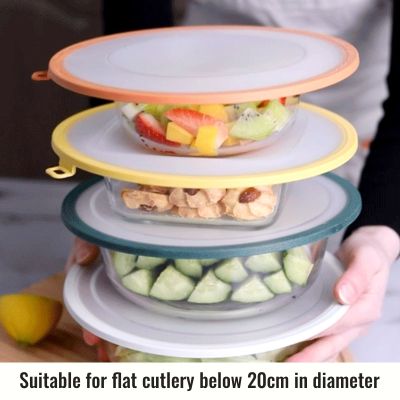 Durable Silicone Stretch Lids Odor Free Utility Kitchen Supplies Reusable Food Storage Cover 7.8x7.8in Sealed Bowl Cover
