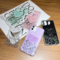 Glitter เคสโทรศัพท์สำหรับ IPhone 12 Pro Max 11 X XS XR Xs Max SE2020กระจกแต่งหน้านุ่มฝาหลังสำหรับ Iphone 6 6S 6P 6SPlus 7 8 7Plus 8Plus 12 Mini กระจกรูปหัวใจกรณี