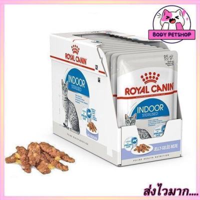 (ยกโหล 12 ซอง) Royal Canin Indoor Pouch Cat Food อาหารเปียกแมวโตเลี้ยงในบ้าน กล่อง 85 กรัม