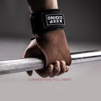 3.5mm Cowhide Weight Lifting Grips With Wrist Straps Lifting Straps Gym Deadlifts Pull Up Lifting Gloves accessories Unisex