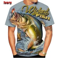 2023 New Fashion Summer Hot Sale Fish Mens/womens Slim T-shirt 3D Printing T-shirt Short-sleeved T-shirt Casual Round Neck Top Mens Clothing Plus Size s~5xl Oversize