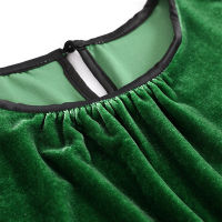 Spot parcel post Emerald Green Pleuche Top Women 2023 Autumn New Shirt Versatile Elegant Loose Long Sleeve Bottoming Shirt