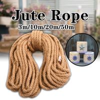 【YD】 8mm 10/20/50M Jute Rope Twine Rolls Hemp Twisted Cord Macrame String Scratching Decoration