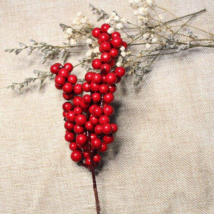 10pcs-lot-red-berry-bouquet-wedding-party-decor-christmas-decoration-for-home-flower-branch-artificial-pine-cone-new-year-2023