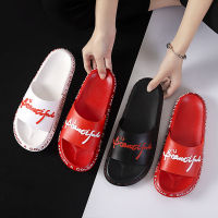 Couple slippers thick-soled non-slip summer fashion letter sandals and slippers Men’s and womens beach shoes kasut perempuan