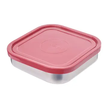 Tramontina Freezinox square stainless steel container set with plastic lid