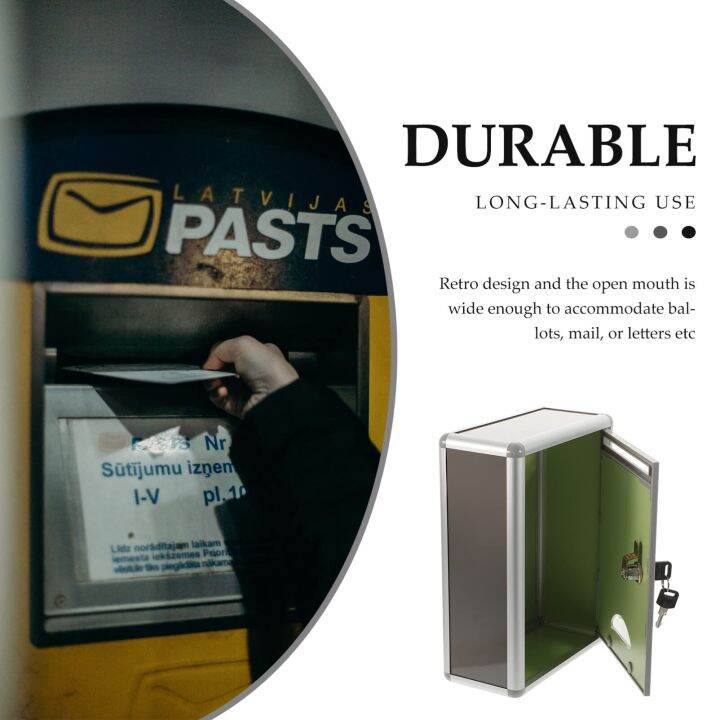 กล่องจดหมายที่ล็อคได้-อลูมิเนียมอัลลอยด์โพสต์กล่อง-wall-mount-mail-เหล็กผู้ถือจดหมายการจัดเก็บการรักษาความปลอดภัยกลางแจ้งล็อคกล่องจดหมายบ้านระเบียงสวน-decor