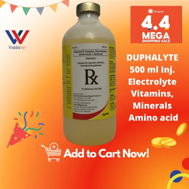 Viddavet Duphalyte 500mlVit electrolytes, amino acid