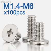 100pcs/lot Cross Phillips CM Ultra Thin Super Low Flat Wafer Head Screw Stainless Steel Bolt M1.4 M1.6 M2 M2.5 M3 M4 M5 M6