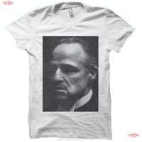 【New】TSHIRTฝ้ายNew Marlon Brando The Godfather White Happiness Is My เสื้อยืดผู้ชาย ดพิมพ์ลาย เสื้อยืดผ้าฝ้าย คอกลม cotton แฟ