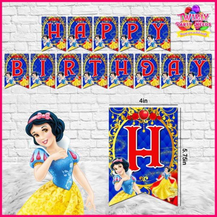 Snow White Birthday Banner Flag Banderitas | Lazada PH