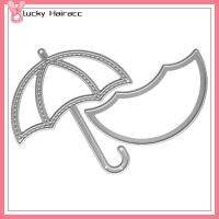 LUCKY HAIRACC 2pcs ร่มสำหรับเด็ก ร่มแบบไดคัท เงินสีเงิน โลหะสำหรับตกแต่ง ไดคัทร่มกันแดด ไดคัทกรอบร่ม กรอบร่มกันแดด แม่พิมพ์แม่แบบ กระดาษดีไอวาย