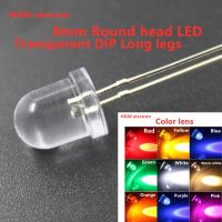 【LZ】✠♤▫  20Pcs  8MM Round head transparent LED Diode Kit 3V Set Light Emitting Warm White Red Green Yellow Blue RGB Fast Slow  LED KIT