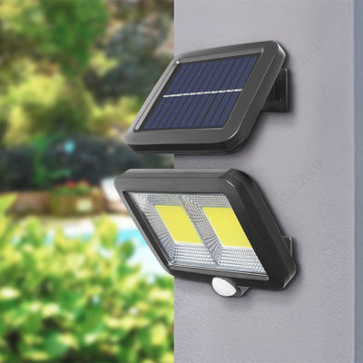 ไฟโซล่าติดผนัง โคมไฟโซล่าเซลล์ ไฟสปอร์ตไลท์โซล่า solar light 3 โหมด 128led ใช้พลังงานแสงอาทิตย์ จับความเคลื่อนไหว Kujiru