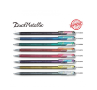 Pentel ปากกาไฮบริดเจล ปากกาเจลกากเพชร Hybrid Gel Dual Metallic 1.0mm (K110)