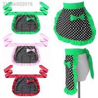 ✣▽ Cute Princess Polka Dots Apron Lace-up Bowknot Half-length Housekeeping Restaurant Cooking Work Cleaning Tools Aprons For Women