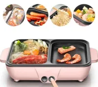 [HCM]Bếp Lẩu Nướng Điện 2 Trong 1 Đa Năng Lớp Chống Dính Cao Cấp - Nồi Lẩu Kèm Nướng Điện 2 Ngăn Mini Tiện Dụng Gia Đình Mẫu Mới 2020 - BH 3 tháng