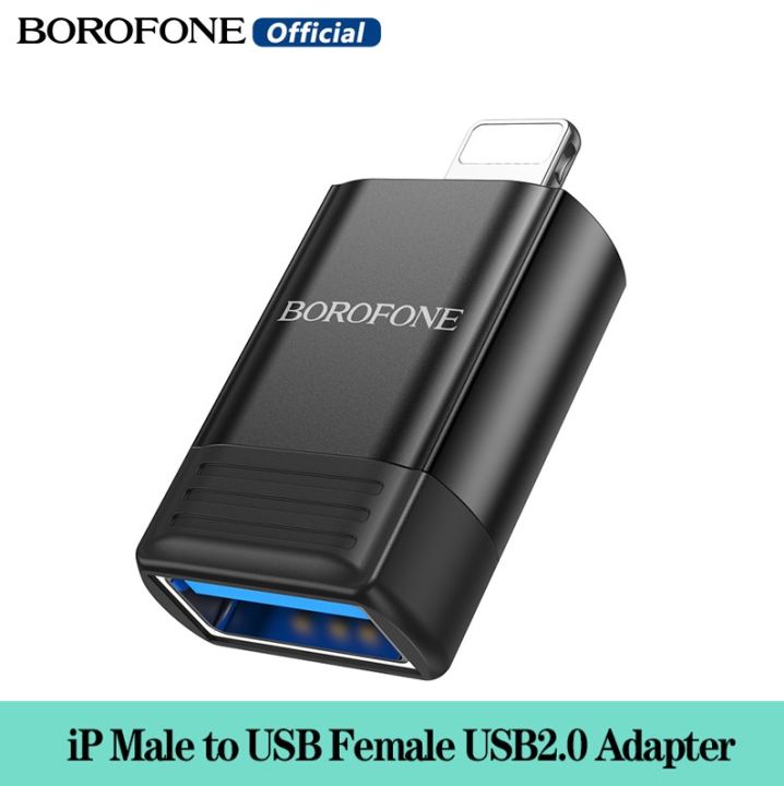 borofone-bv18-ตัวแปลงอะแดปเตอร์-otg-ตัวแปลงอะแดปเตอร์สำหรับแสงไฟต่อยูเอสบี-usb2-0-iphone13-12-pro-max-14-plus-x-11-pro
