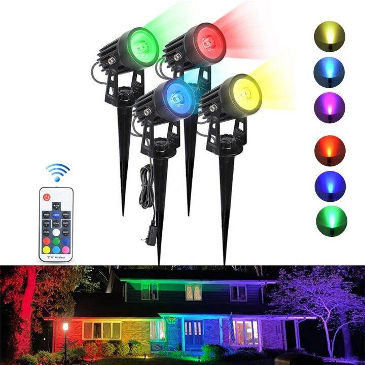 Color Changing Waterproof Outdoor Spotlight Landscape Lighting with