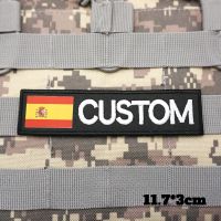 【CW】 Custom Flag of Spain Tactical Embroidered Patches Print Badge with Backing Personaliezed 11.7x3CM