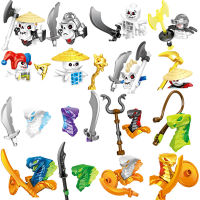 16pcs Airjitzu Ninja Building Blocks Bricks Set Mini Snakes Warrior Skeleton Doll Action Figures Kid Toys For Children