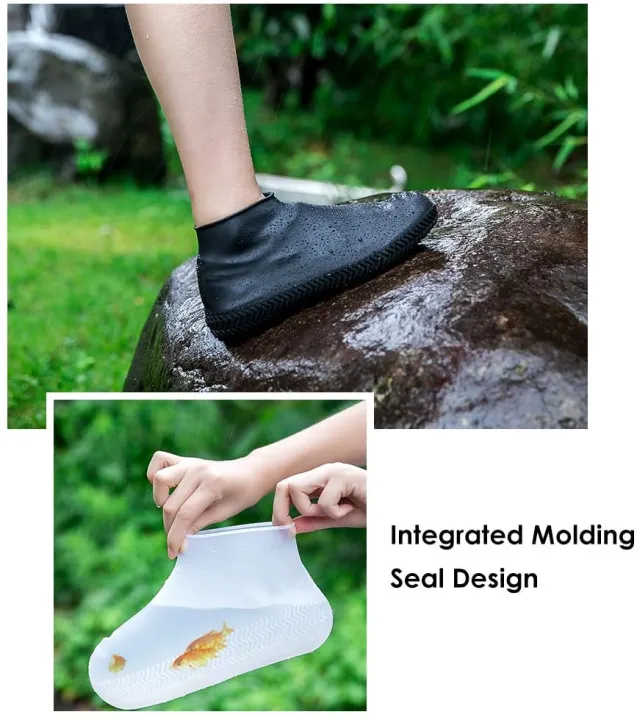 Waterproof Shoe Covers, Non-Slip Water Resistant Overshoes Silicone Rubber Rain Shoe Cover Protectors for Kids, Men, Women
